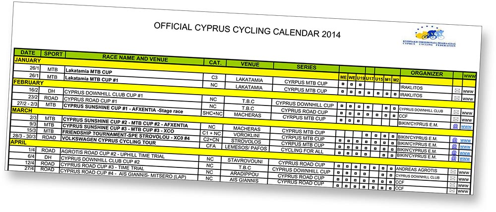 ccf calendar 2014